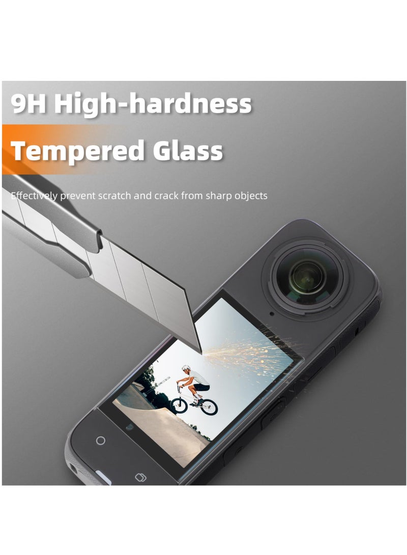 Action Camera Accessories Kit Compatible for Insta360 X4 Silicone Protective Cover Case Lens Guard Cap Tempered Glass Screen Protector Film  - Image 5
