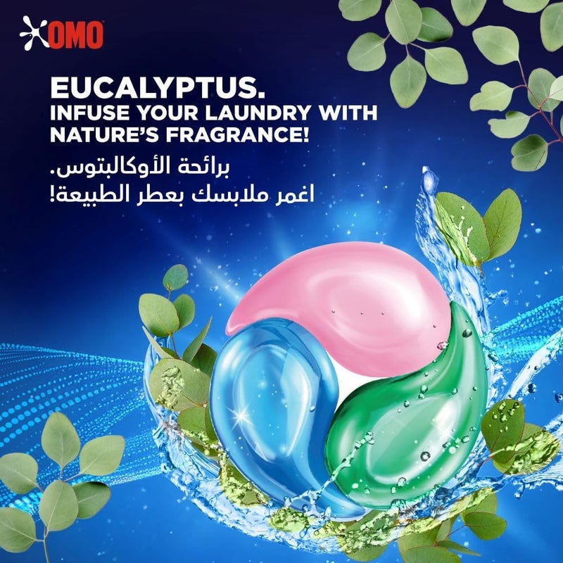 Omo 3in1 Laundry Capsules, Eucalyptus Freshness, 15 Capsules, Removes 99 Types of Stains - Image 5