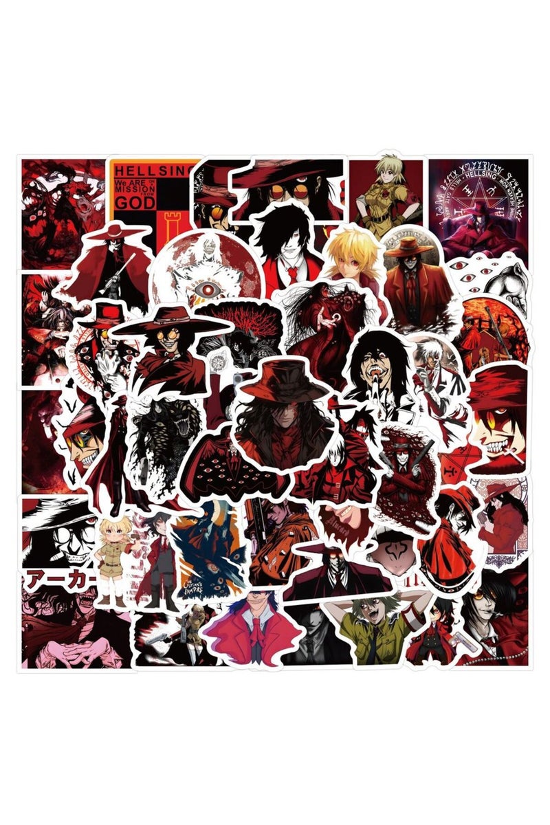 60PCS 60Pcs Anime Hellsing Cartoon Graffiti Stickers Waterproof Decals For Water Bottle Luggage Lapt