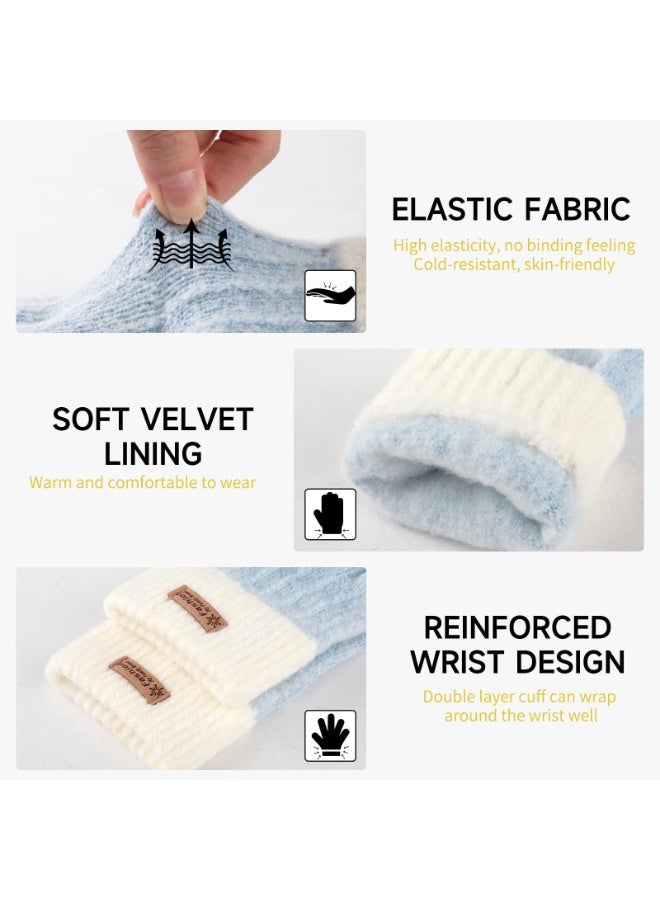 زوج واحد من القفازات بدون أصابع للنساء في الشتاء، قفازات نصف أصابع محبوكة بدون أصابع للكتابة والقيادة - Image 3