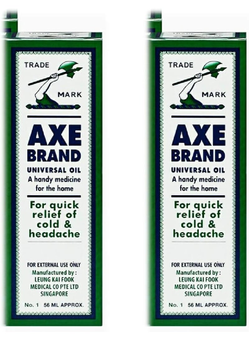 Axe Multi-Purpose Oil 56ml for Relief of Colds, Headaches, Muscle Aches and Insect Bites, 2 Pack - Image 1