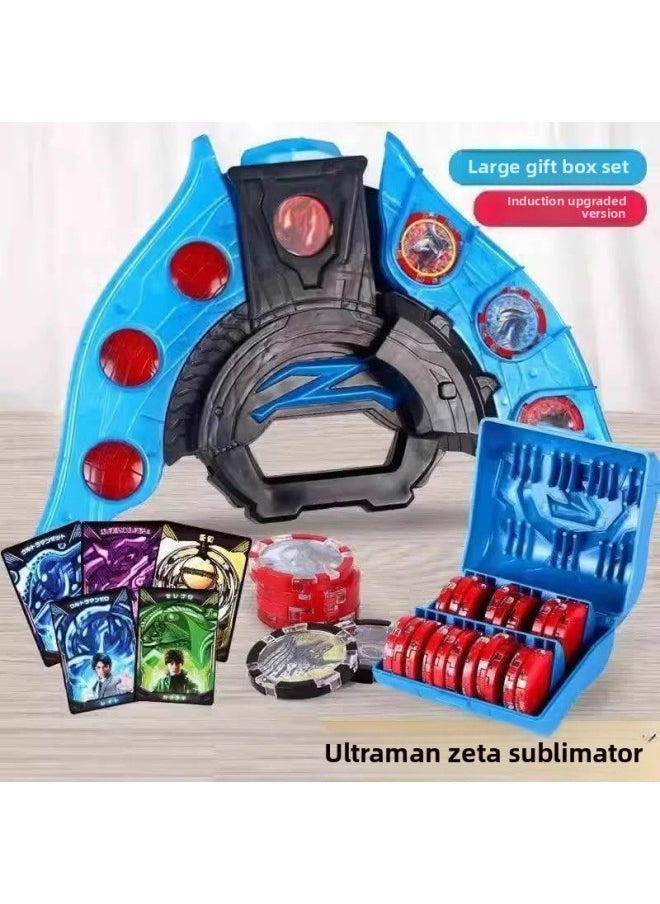 null - Zeta Ultra Sublimator Man Transformer Superman Beria Dusk Demon Sword Summoner Medal Folding Toy Set-Color:Zeta Sublimator + 24 Medals + Box + 23cm Delita [free 16 Cards + Battery] - Image 1