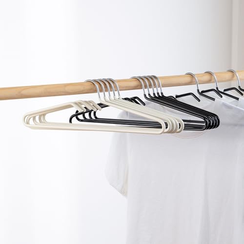 SHIMOYAMA Non-Slip Metal Clothes Hangers - 5 Pack, Space-Saving Short Neck Hangers for T-Shirts, Dresses, Tank Tops (White) - Image 5