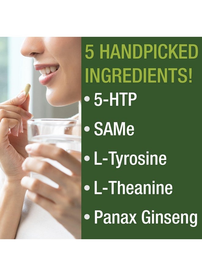 Peak Performance Mood Support Supplement with 5 Top Ingredients: 5HTP, SAM e, L Tyrosine, L Theanine, and Panax Ginseng. Calm, Focus, Relaxation Supplements. Vegan - Image 3