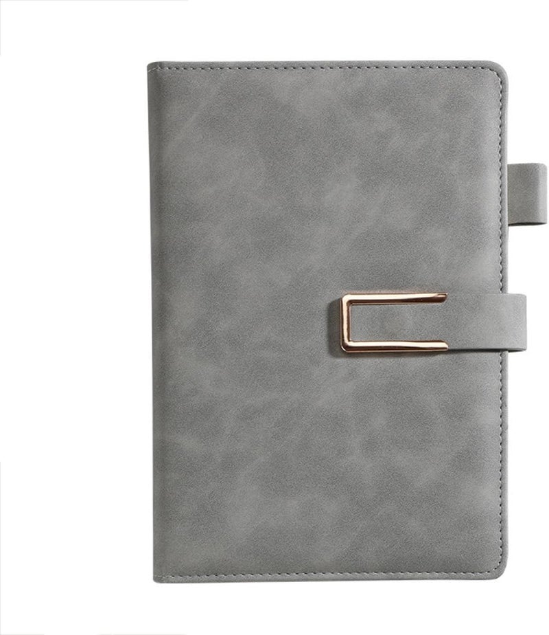 Fennec Mart First Unique PU Leather Diary with Magnetic Closure & Pen Holder - Undated, Lined Pages, 6×8.5 Inches, 192 Pages - Perfect for Office, Journaling, Travel - Gift for Men & Women (Gray) - Image 1