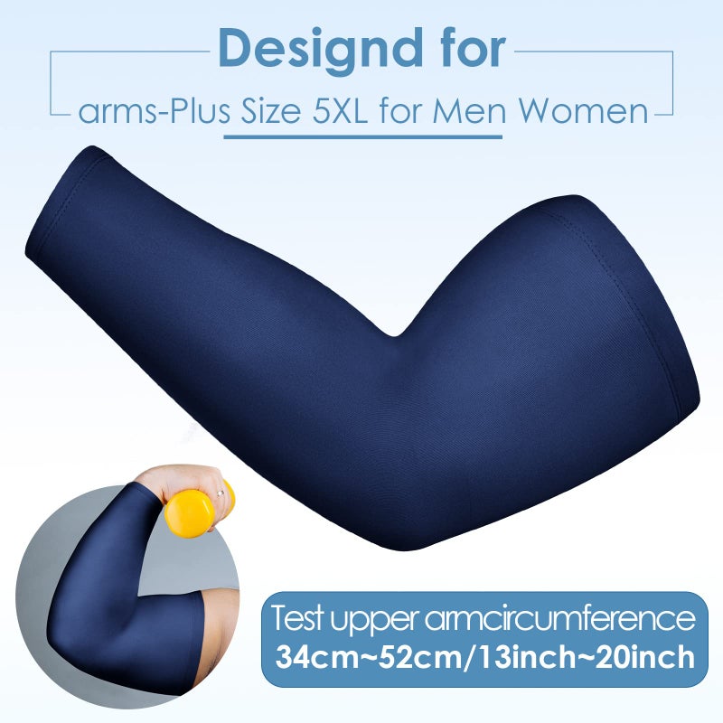 Chuarry 4 Pairs Plus Size Arm Sleeves for Women Men UV Sun Protection Cooling Ice Silk Arm Wraps for Flabby Arms(Cute Color) - Image 3