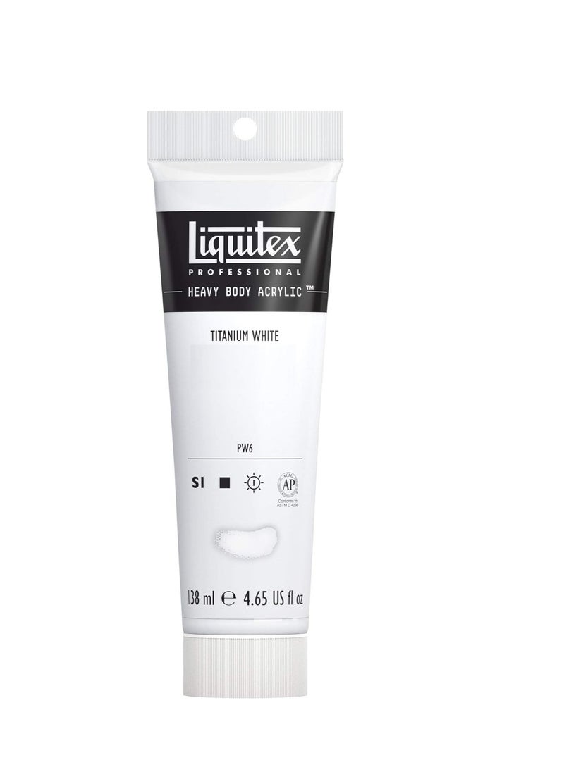 Liquitex - Liquitex Professional Heavy Body Acrylic Paint, 4.65-oz (138ml) Tube, Titanium White - Image 1