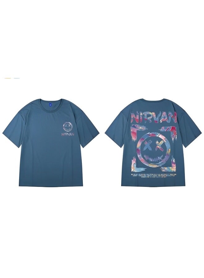 HALAMODO Men's Crew T-Shirts with Fashion Pattern Classic Everyday Soft T-Shirt Casual Loose Tee Summer Cotton T-Shirt Full-Cut Cotton Pocket Tee - Image 2