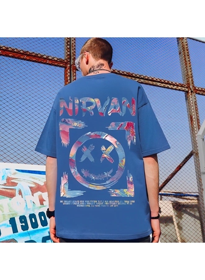 HALAMODO Men's Crew T-Shirts with Fashion Pattern Classic Everyday Soft T-Shirt Casual Loose Tee Summer Cotton T-Shirt Full-Cut Cotton Pocket Tee - Image 3