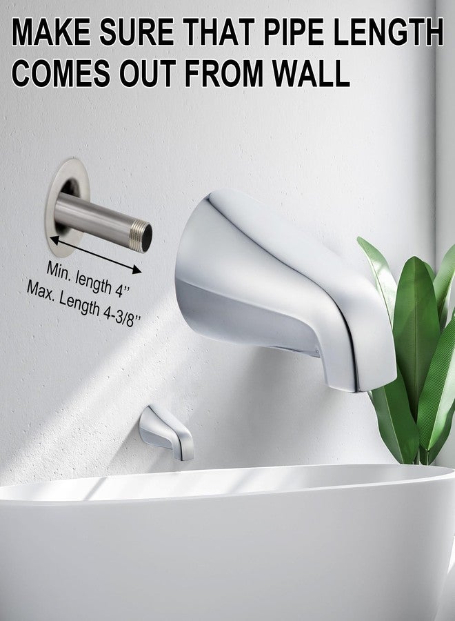 Dreyoo صنبور حوض استحمام عالمي من Dreyoo مع محول، صنبور حوض استحمام للحمام مقاس 5 بوصات بدون محول، مناسب لوصلات الخيط الداخلي IPS مقاس 1/2 بوصة و3/4 بوصة وعلامات تجارية لحنفيات الحوض/الدش (كروم) - Image 3