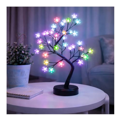 HUMAIZAR RGB Cherry Blossom Tree Light with Remote, 24 LED Color Changing Bonsai Lamp for Bedroom, Girls Room, Kids Room, Home Decor, Ramadan, Eid, Women’s Day Gift, Office Table Lamp - Image 4