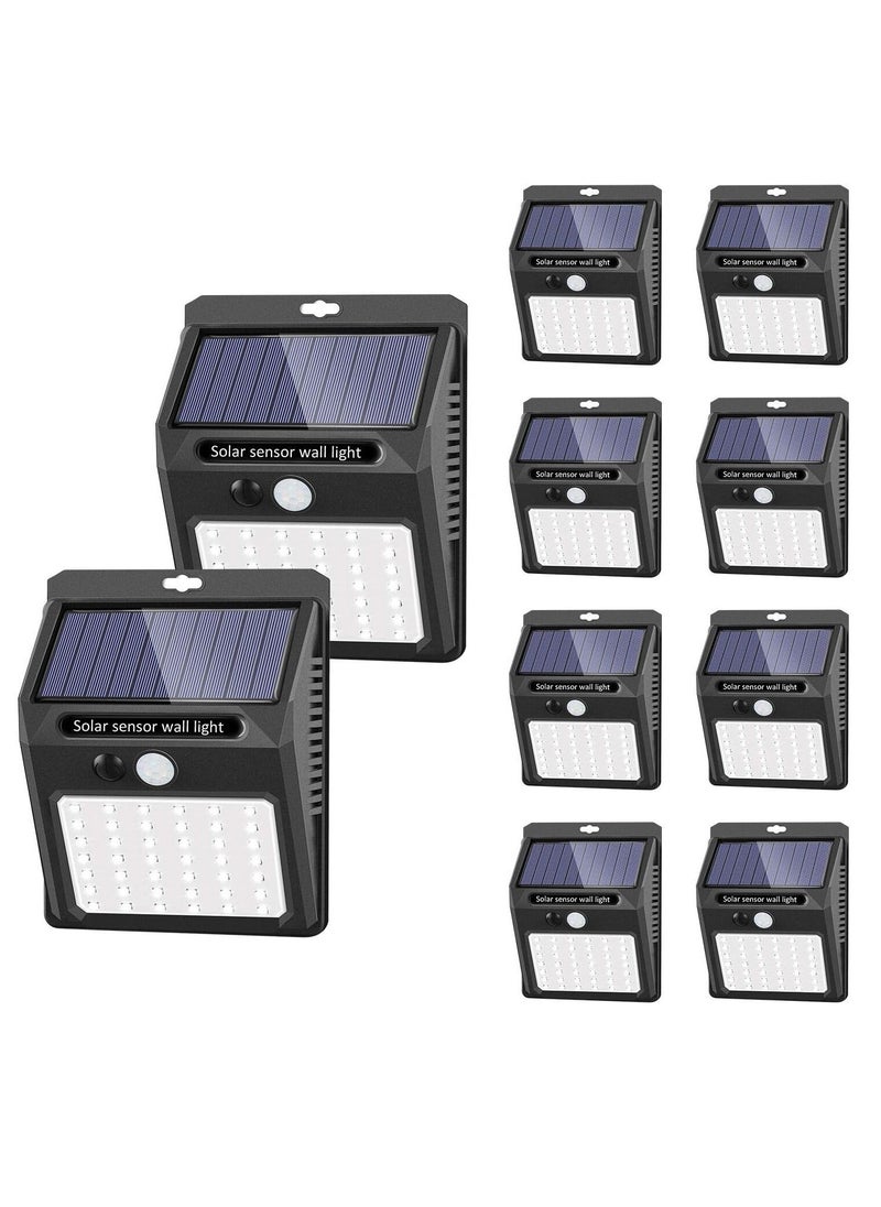 JAJEEK Wireless IP65 Waterproof 42 LED Solar Lights | Pack of 10 | 3 Working Modes, Motion Sensor Outdoor Lights for Garden, Patio, Yard, Pathway, and Driveway, Energy-Efficient, Easy Installation, Weatherproof - Image 1