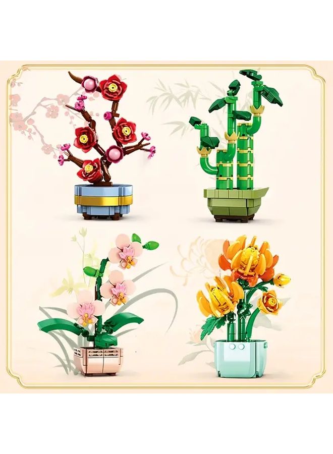 Bonsai Building Blocks Set STEM Educational DIY Flower Models Kit ABS - Image 1