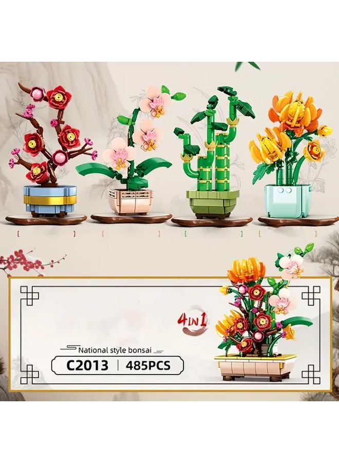 Bonsai Building Blocks Set STEM Educational DIY Flower Models Kit ABS - Image 3