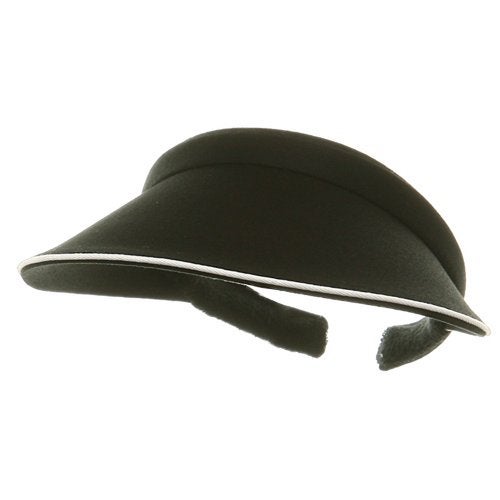 Mega Cap MG Women's Piping Clip On Visor Black - Image 1