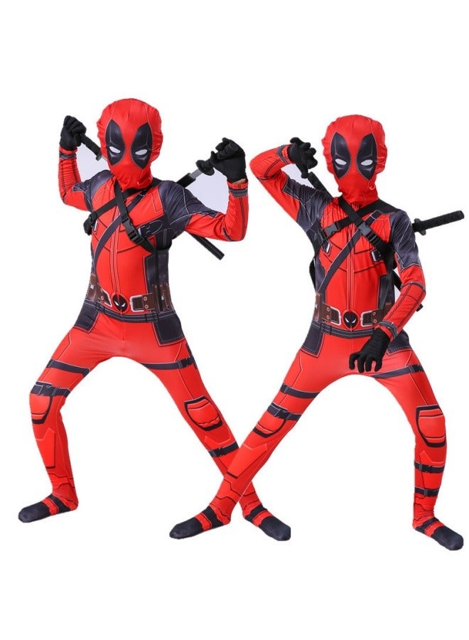 Deadpool one-piece tights cosplay costume children's Deadpool cosplay costume adult suit - Image 1