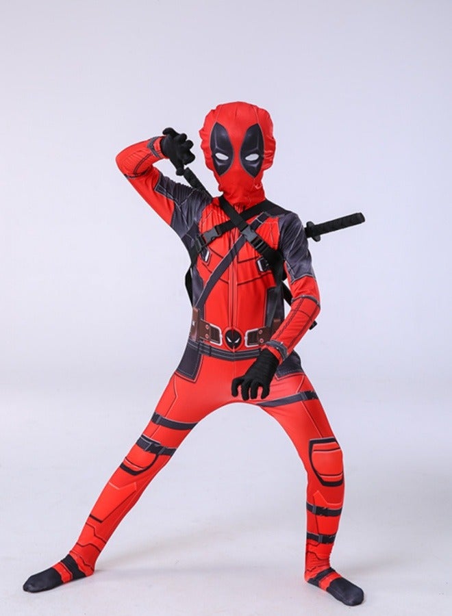 Deadpool one-piece tights cosplay costume children's Deadpool cosplay costume adult suit - Image 2
