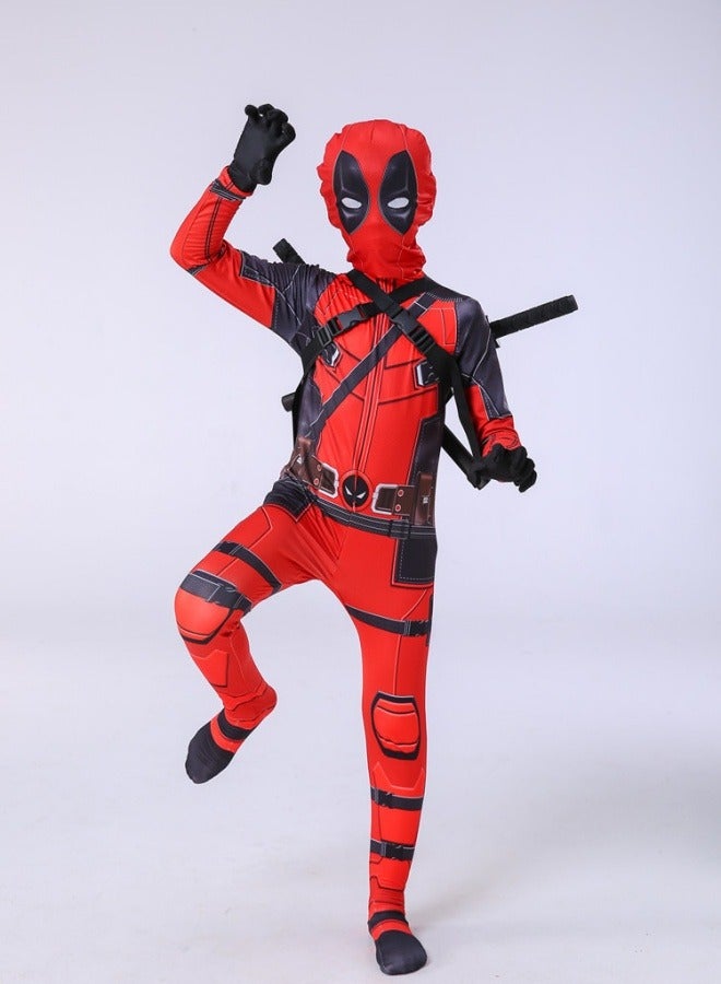 Deadpool one-piece tights cosplay costume children's Deadpool cosplay costume adult suit - Image 3