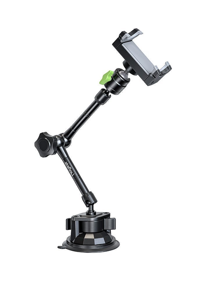 LanParte Aluminum Alloy Magic Arm with Phone Clamp Suction Cup Mount - Mobile Phone Holder for Car Navigation and Video Shooting - Image 1