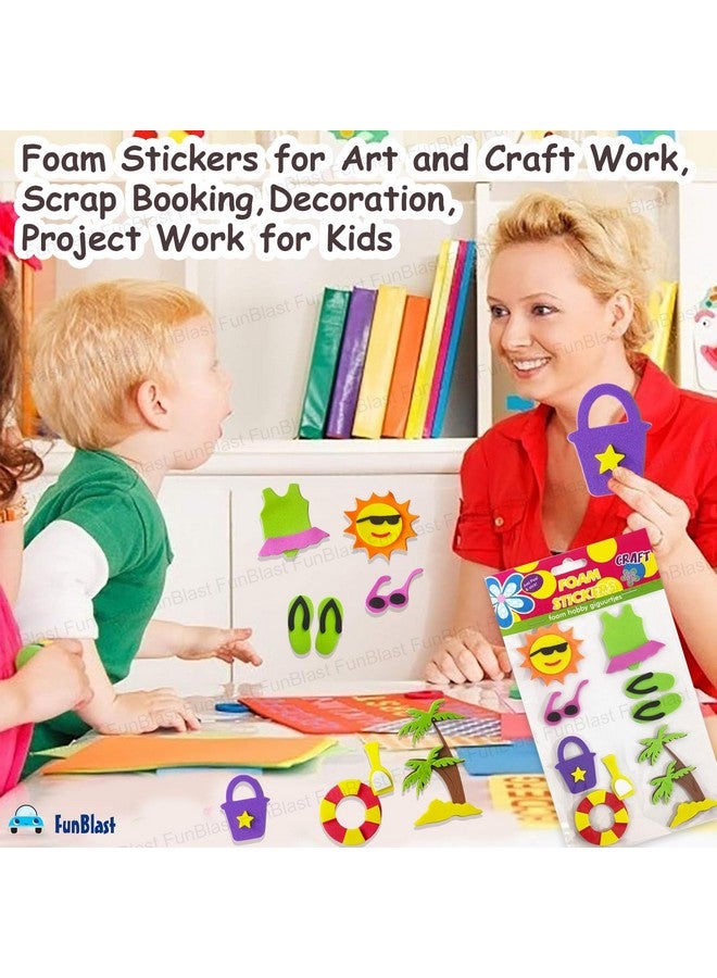فنبلاست ملصقات إسفنجية من فن بلاست - ملصقات منفوخة ذاتية اللصق ثلاثية الأبعاد للأطفال، ملصقات بطابع كرتوني للأعمال الفنية والحرفية، وحجز القصاصات، والديكور، وأعمال المشاريع للأطفال - متعددة الألوان - Image 4