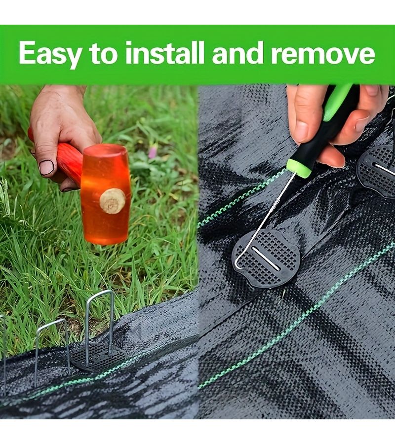 6 Inch Galvanized U-Shaped Landscape Anchors Heavy Duty Garden U-Nail Set for Lawn Grass Fabric - Image 3
