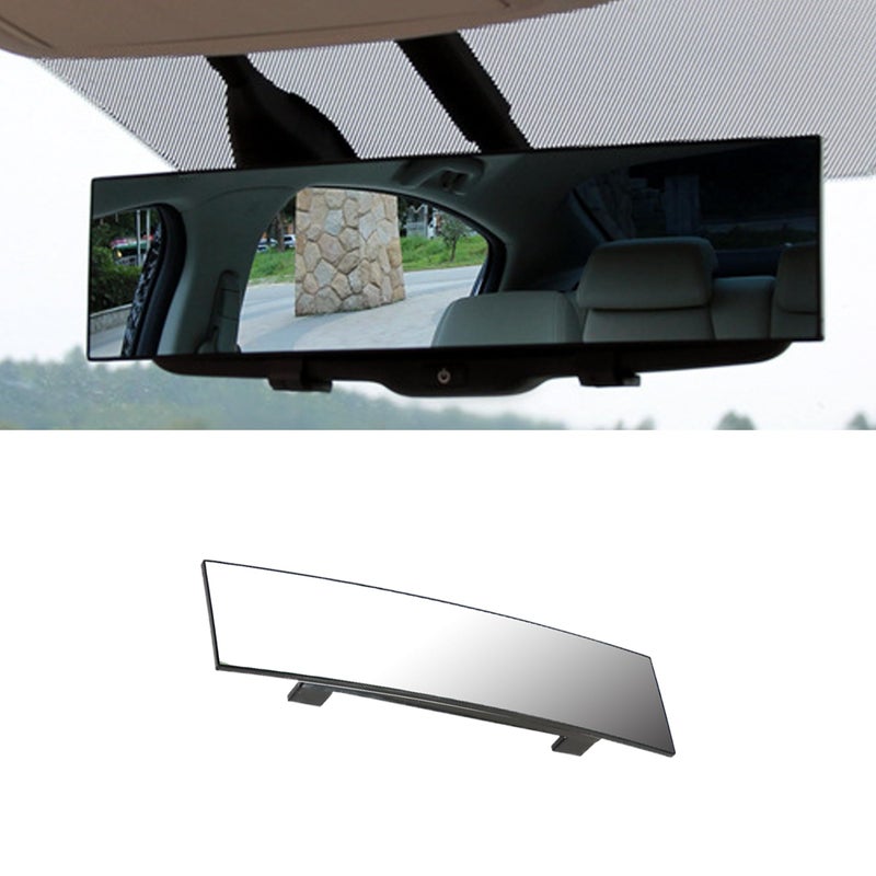 Tioollev Rear View Mirror for Car Mirrors Universal 12 Inch Interior Clip On Panoramic Rearview MirrorHD Anti Glare Wide Angle Universal Use for Cars SUVs Trucks Vehicles White - Image 3