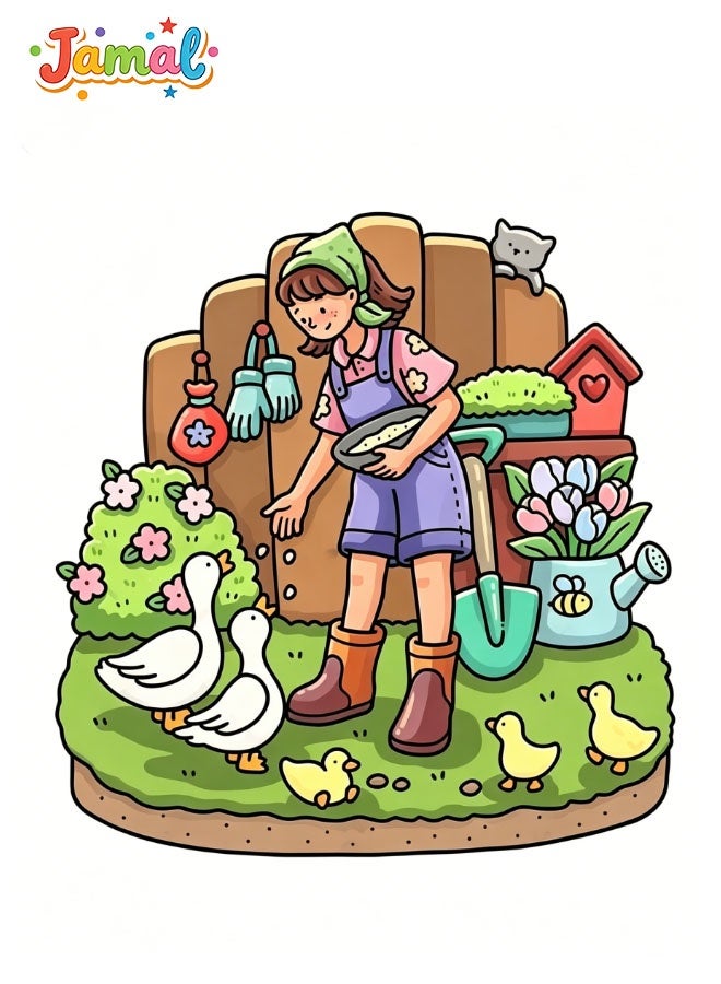 Jamal Girl Moments: A  Coloring Book for Adults & Teens - Cute & Cozy Daily Activities,  (Cozy Spaces Collection) - Image 2