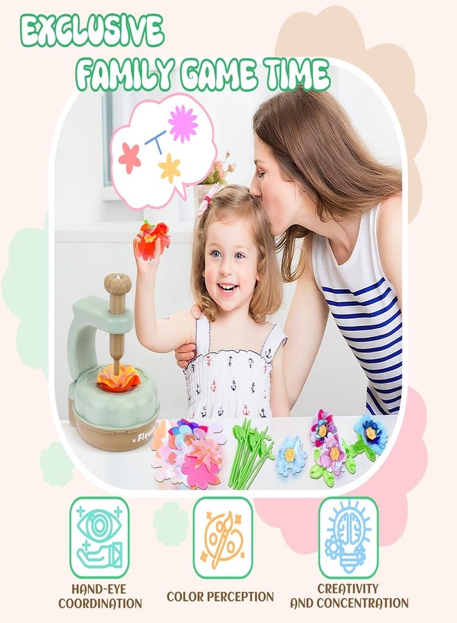 PERRYHOME مجموعة زهور قماشية من بيري هوم، أكثر من 300 قطعة، لصنع باقات الزهور، ألعاب حرفية زهرية للأطفال، أنشطة فنية للفتيات من سن 4 إلى 12 عامًا، بناء باقات الزهور، هدية تعليمية في مجالات العلوم والتكنولوجيا والهندسة والرياضيات لمرحلة ما قبل المدرسة (أخضر) - Image 2