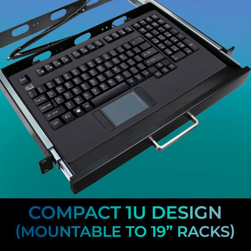 Adesso AKB-425UB - Easytouch Rackmount USB Touchpad Keyboard, Black - Image 2