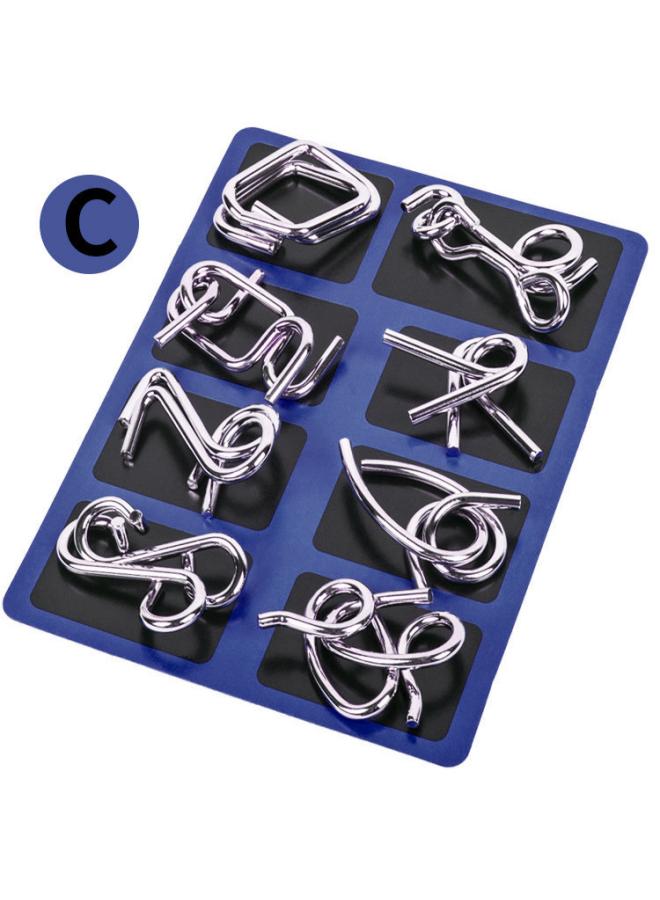 Nine-chain Unlock Ring Intelligence Buckle Full Set Of Educational Toys Luban Lock Kong Ming Lock Full Set Of Children's Toy Set 