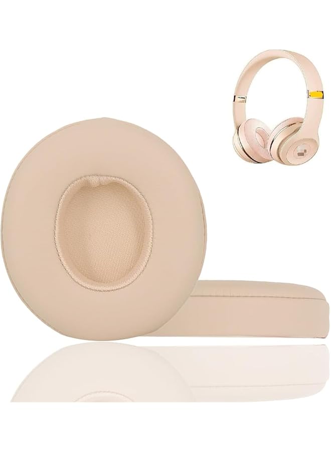 erorex Professional Replacement Ear Cups Compatible With Beats Solo2 & Solo3 Wireless On Ear Headphones Protein Skin Noise Isolation Memory Foam Ear Cushions Satin Gold - Image 1