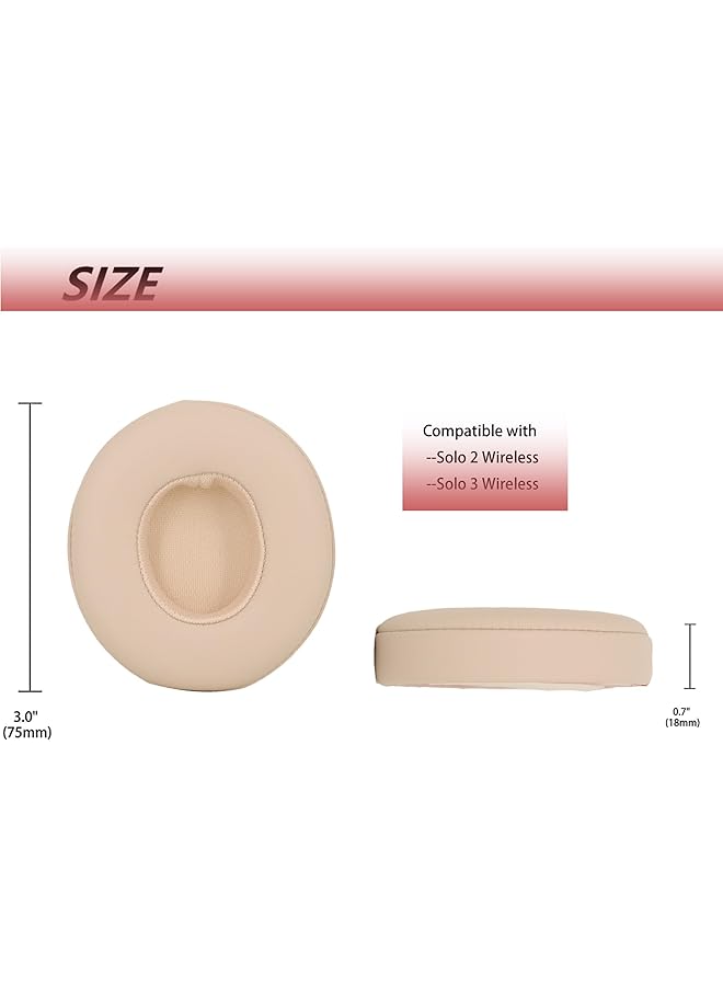 erorex Professional Replacement Ear Cups Compatible With Beats Solo2 & Solo3 Wireless On Ear Headphones Protein Skin Noise Isolation Memory Foam Ear Cushions Satin Gold - Image 4