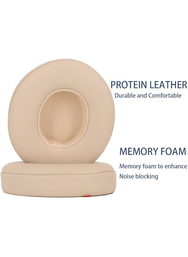 erorex Professional Replacement Ear Cups Compatible With Beats Solo2 & Solo3 Wireless On Ear Headphones Protein Skin Noise Isolation Memory Foam Ear Cushions Satin Gold - Image 5