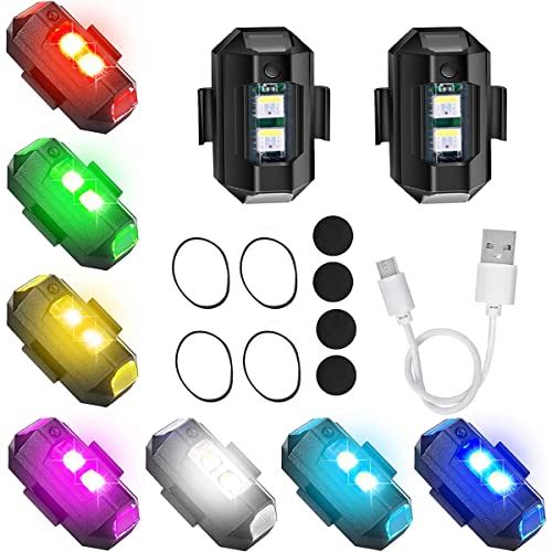 US1984 7 Colors 31 Modes LED Aircraft Strobe Lights for Auto Car Drone Bicycle Bike Helmet Warning Lights, Led Strobe Light with Memory Function, Warning Rear Light for Motorcycle and car (4pcs) - Image 1