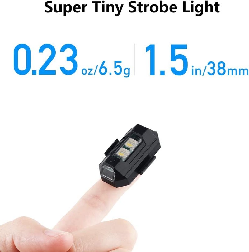 US1984 7 Colors 31 Modes LED Aircraft Strobe Lights for Auto Car Drone Bicycle Bike Helmet Warning Lights, Led Strobe Light with Memory Function, Warning Rear Light for Motorcycle and car (4pcs) - Image 5