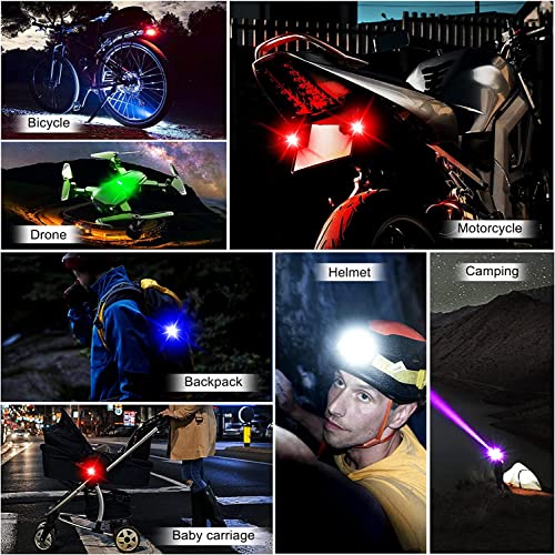 US1984 7 Colors 31 Modes LED Aircraft Strobe Lights for Auto Car Drone Bicycle Bike Helmet Warning Lights, Led Strobe Light with Memory Function, Warning Rear Light for Motorcycle and car (4pcs) - Image 3