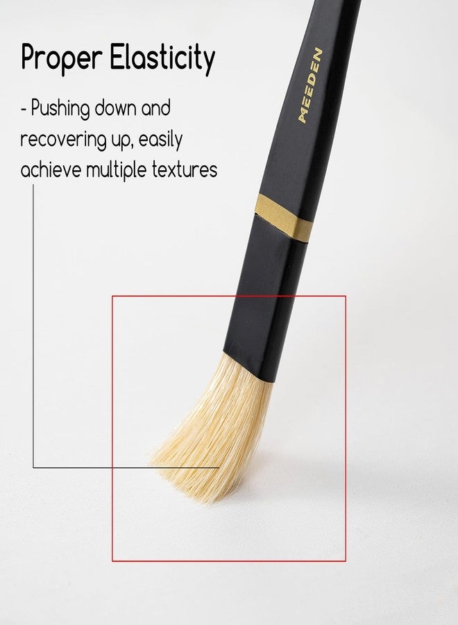 MEEDEN Oil Paint Brush Set: 10 Pcs Hog Bristle Paint Brushes with Wood Long Handle - Artist Paint Brush Set for Adults Beginners - Perfect for Oil Acrylic Canvas Painting - Image 3