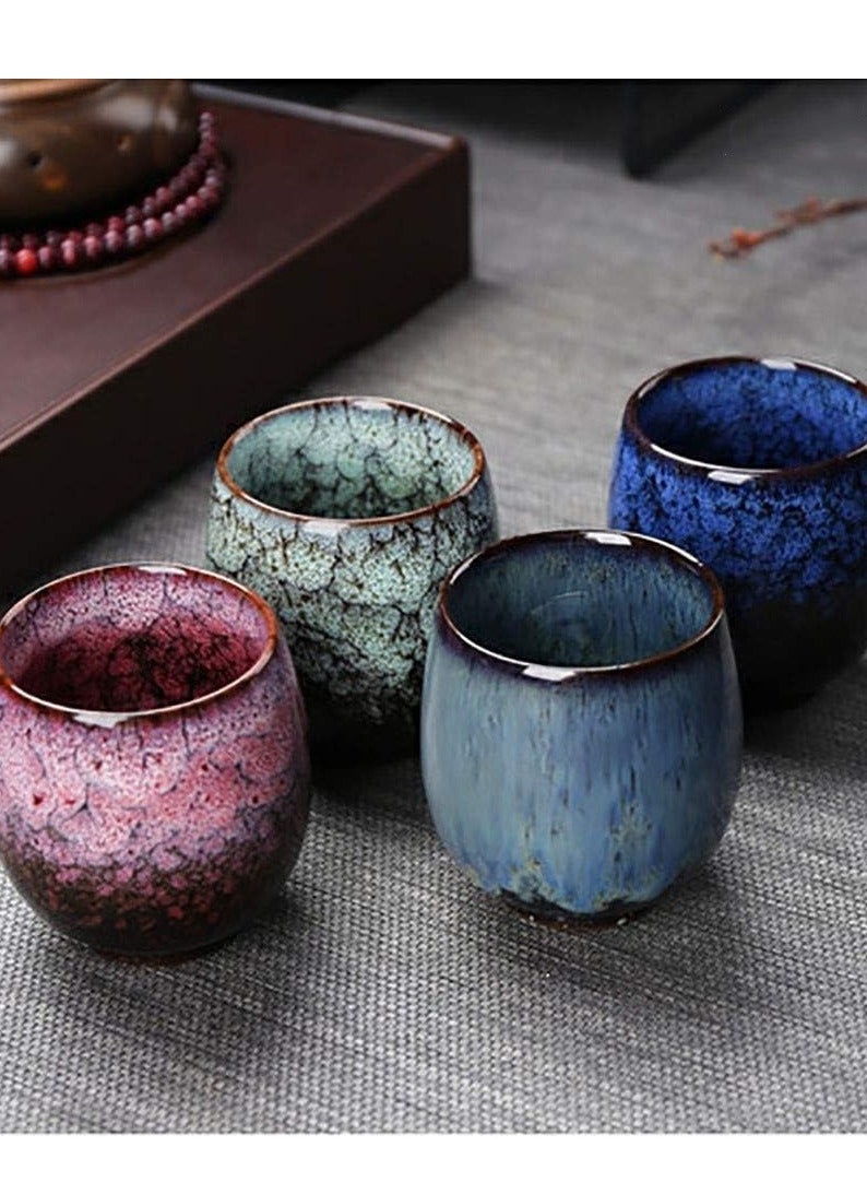 Joshberg 4 Piece Ceramic Teacup Double Walled Espresso Coffee Cup Porcelain Tea Cup Set,175 ml,4 Colors - Image 5