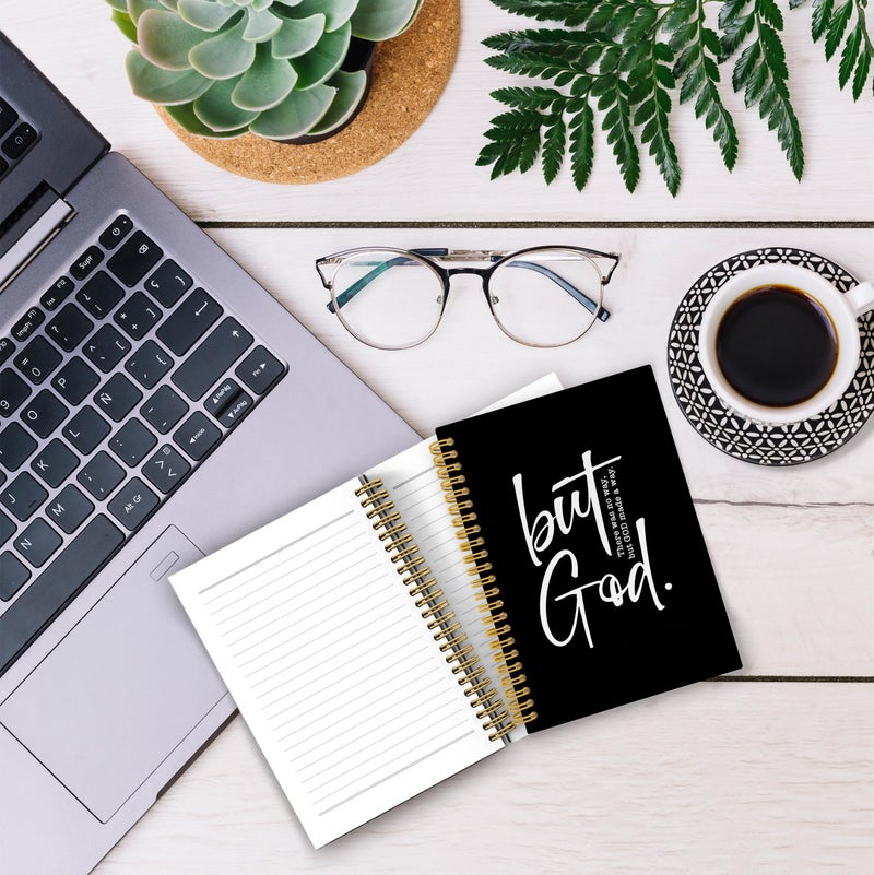 BESERH Inspirational Christian Bible Journals for Women Men, but God Christian Notebook, Prayer Journal for Women Men, Bible Notebooks for Note Taking, Spiral Notebook 5.5x8.3 with 164 Pages - Image 4