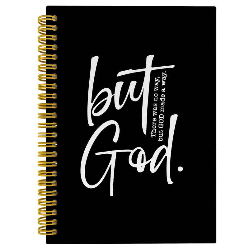 BESERH Inspirational Christian Bible Journals for Women Men, but God Christian Notebook, Prayer Journal for Women Men, Bible Notebooks for Note Taking, Spiral Notebook 5.5x8.3 with 164 Pages - Image 1