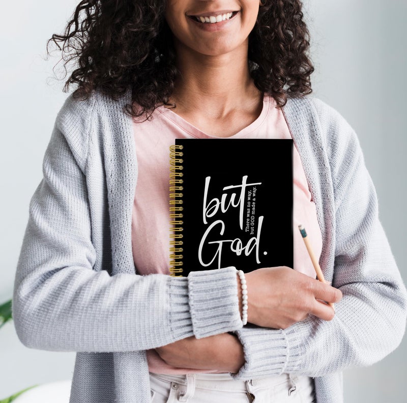 BESERH Inspirational Christian Bible Journals for Women Men, but God Christian Notebook, Prayer Journal for Women Men, Bible Notebooks for Note Taking, Spiral Notebook 5.5x8.3 with 164 Pages - Image 5