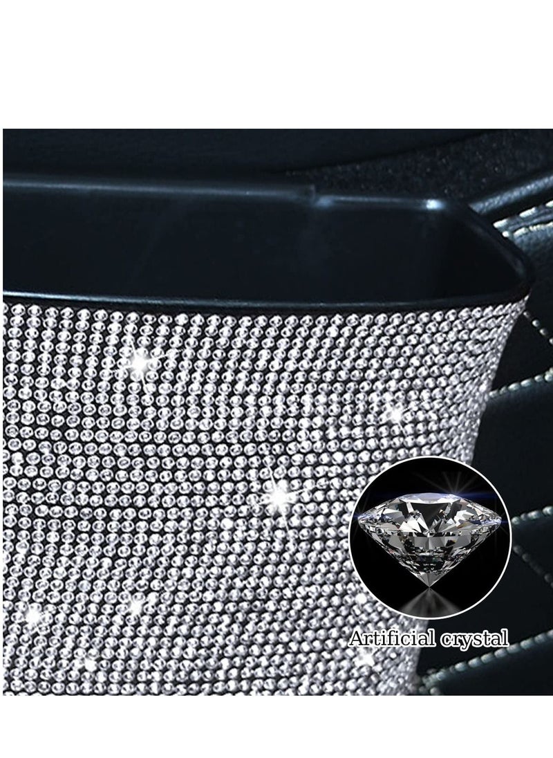 Excefore Car Trash Can, Hanging Wastebasket with Sparkling Rhinestones,  for Desk Car small-trash Portable Mini Dustbin, Vehicle Litter Storage Accessories, Office Kitchen Home  - Image 5