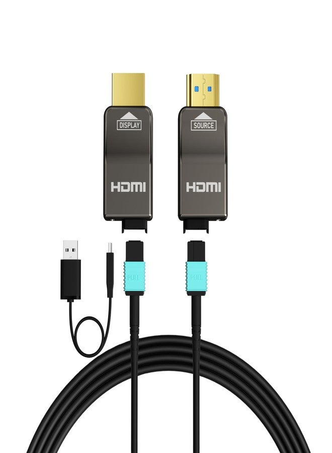 RUIPRO 8K Detachable Pure Fiber Optic Armored HDMI 2.1 Cable 3FT, Ultra High Speed 48Gbps, Support 8K@60Hz 4K@120Hz, Dynamic HDR, eARC, Compatible with PS5/Xbox/HDTV/Blu-ray/Monitor/Projector - Image 1