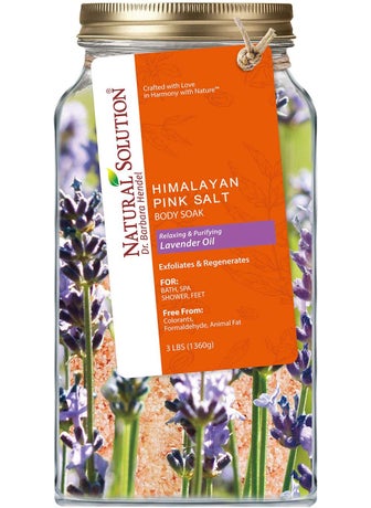 Natural Solution Natural Solution Pink Salt Body Soak with Lavender Oil  3 lbs of Organic soak Designed for Joint and Muscle Relief Promoting Relaxation and Soothing Effects 