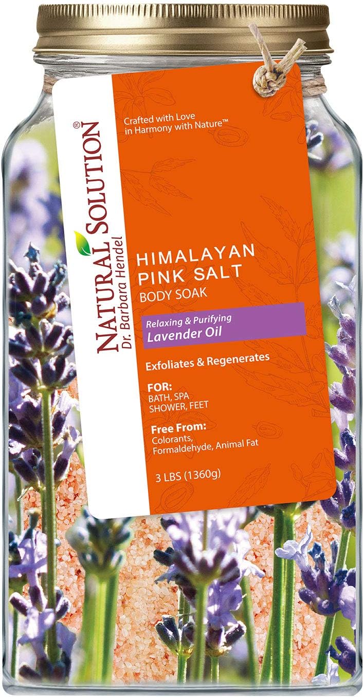 Natural Solution Pink Salt Body Soak with Lavender Oil  3 lbs of Organic soak Designed for Joint and Muscle Relief Promoting Relaxation and Soothing Effects