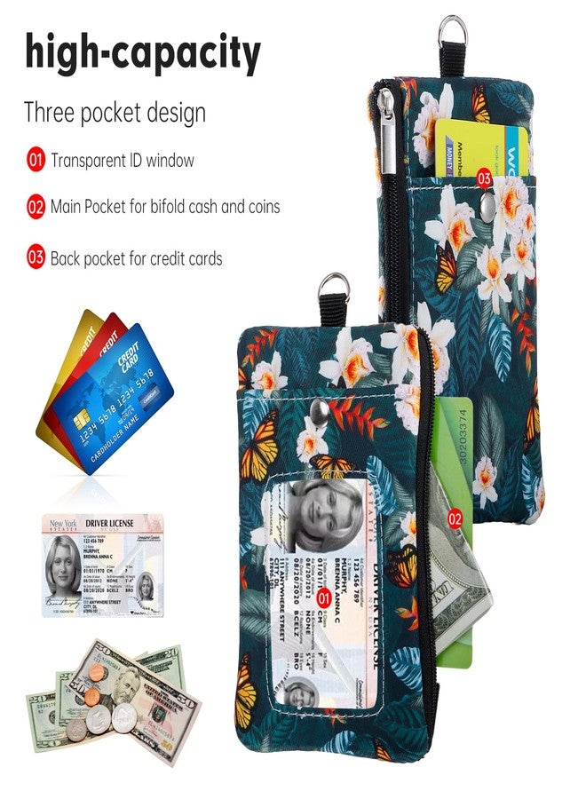 XEYOU Small Womens Wallet with ID Window Minimalist Badge Holder with Side Zip Pocket, Multiple Card Slots with Neck Lanyard for Office Staffs, Teachers/Students, Couriers, Workers - Image 4