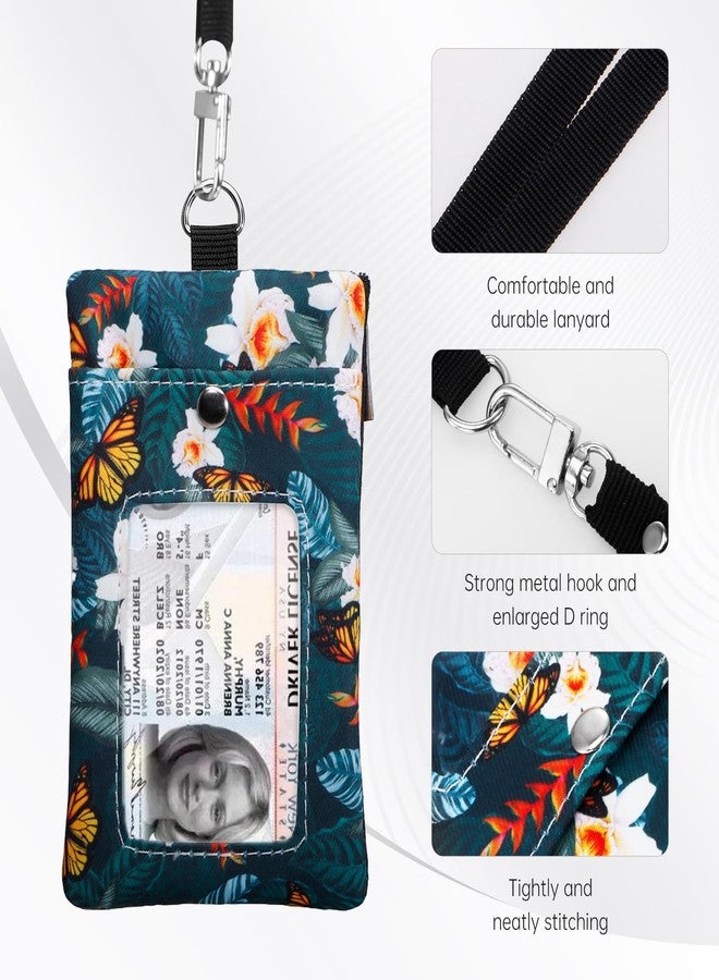 XEYOU Small Womens Wallet with ID Window Minimalist Badge Holder with Side Zip Pocket, Multiple Card Slots with Neck Lanyard for Office Staffs, Teachers/Students, Couriers, Workers - Image 5