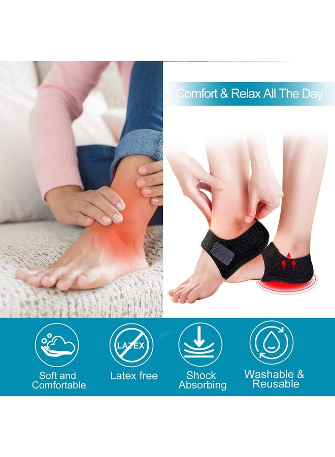 Welnove 2Pcs Heel Protectors, Heel Pads, Heel Support For Heel Pain From Plantar Fasciitis Heel Spur Tendinitis Cracked Heels (Women Sizes: 614. Men Sizes 713Black)  - Image 5