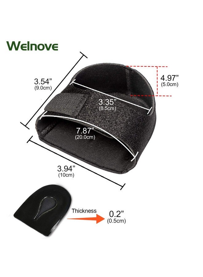 Welnove 2Pcs Heel Protectors, Heel Pads, Heel Support For Heel Pain From Plantar Fasciitis Heel Spur Tendinitis Cracked Heels (Women Sizes: 614. Men Sizes 713Black)  - Image 2