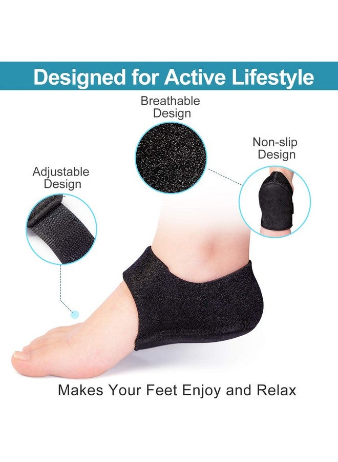 Welnove 2Pcs Heel Protectors, Heel Pads, Heel Support For Heel Pain From Plantar Fasciitis Heel Spur Tendinitis Cracked Heels (Women Sizes: 614. Men Sizes 713Black)  - Image 4
